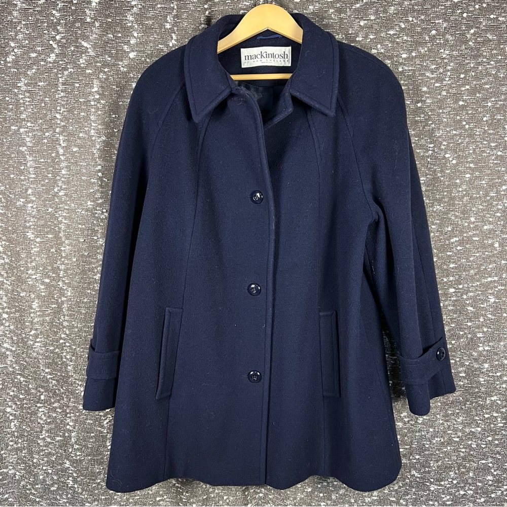 MacKintosh 100%‎ Blue Wool Button Up Jacket Coat